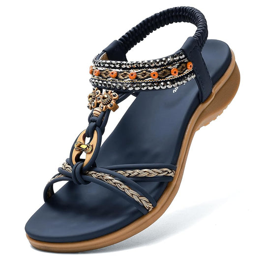Littleplum Women Arch Support Bohemian Summer Flip Flops Sandals