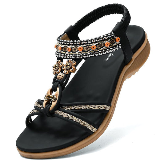 Littleplum Women Arch Support Bohemian Summer Flip Flops Sandals