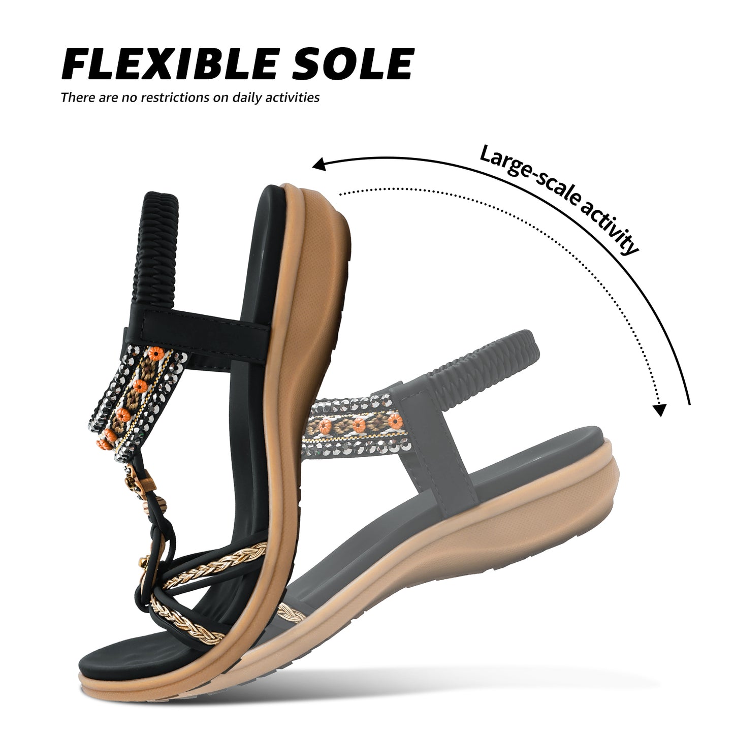 Littleplum Women Arch Support Bohemian Summer Flip Flops Sandals