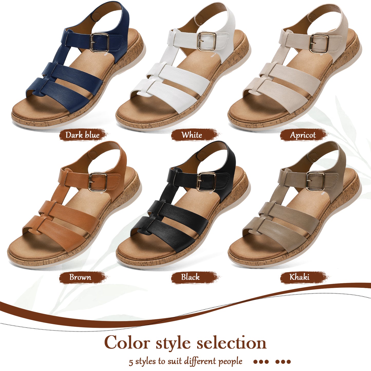 Littleplum Women Gladiator Orthopedic Arch Support Adjustable Sandals