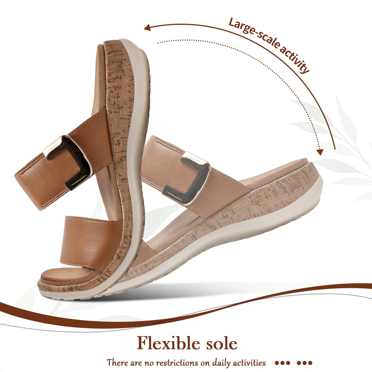 Littleplum Women Arch Support Soft Cushion Slip On Slides Sandals