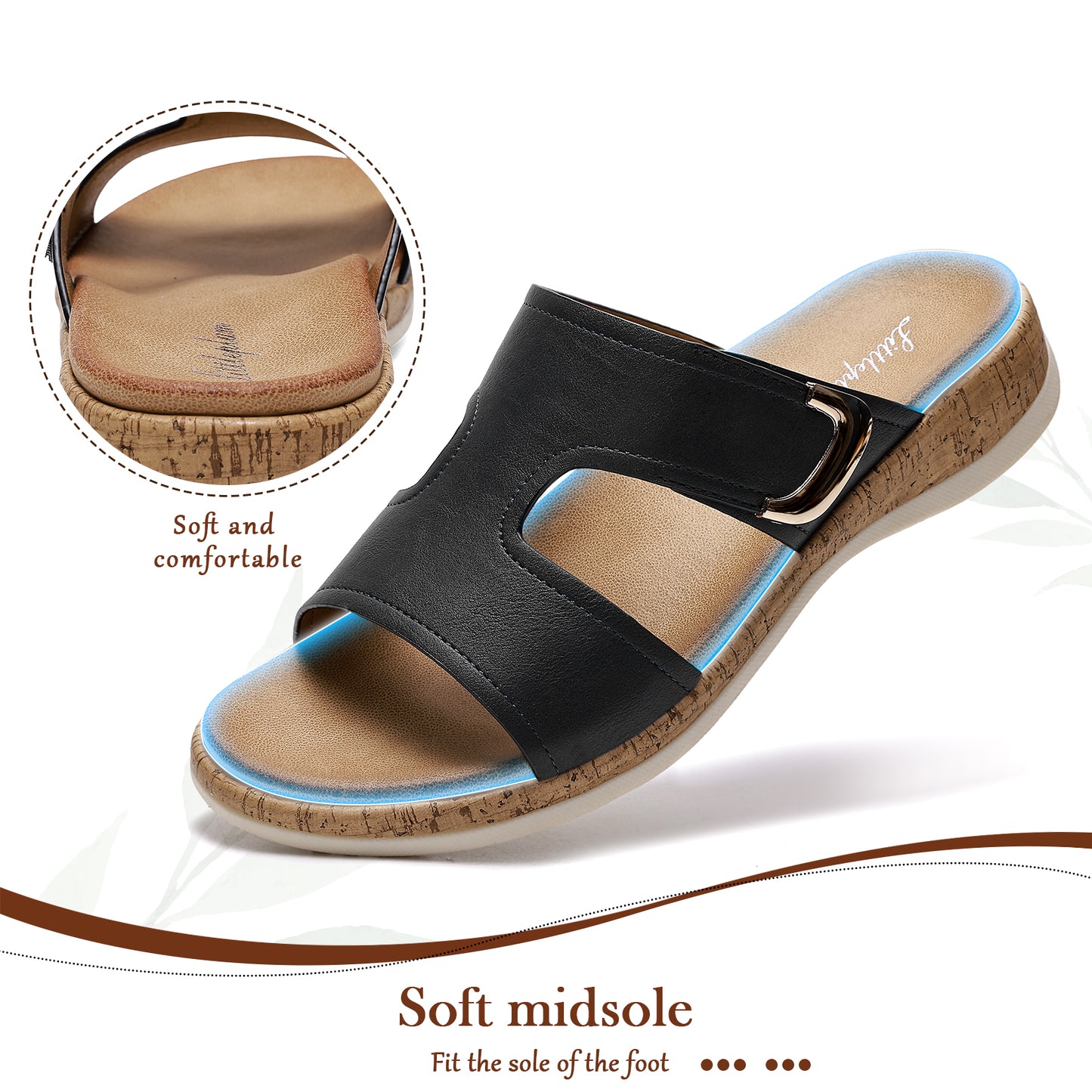 Littleplum Women Arch Support Comfort Breathable Beach Flip Flops