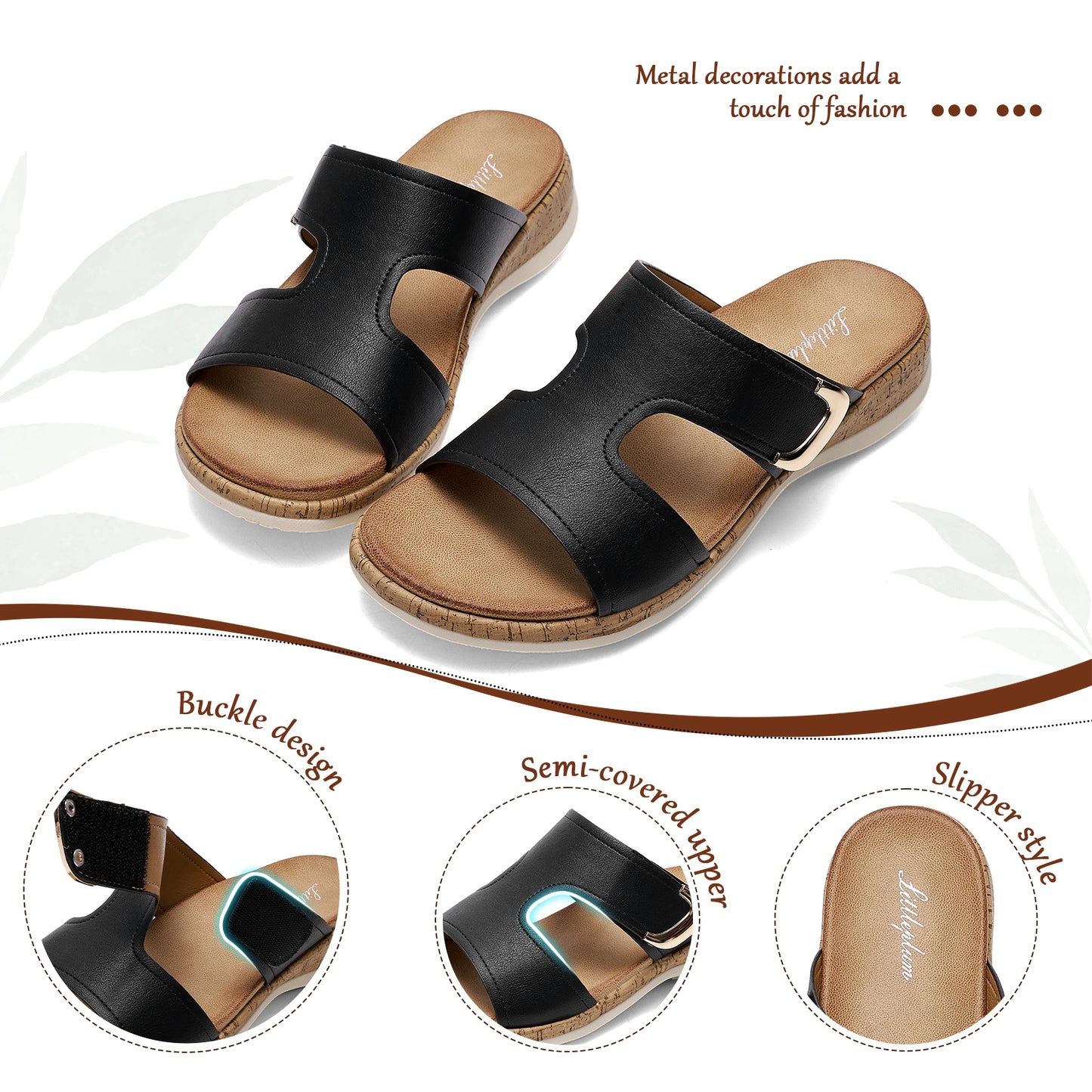 Littleplum Women Arch Support Comfort Breathable Beach Flip Flops