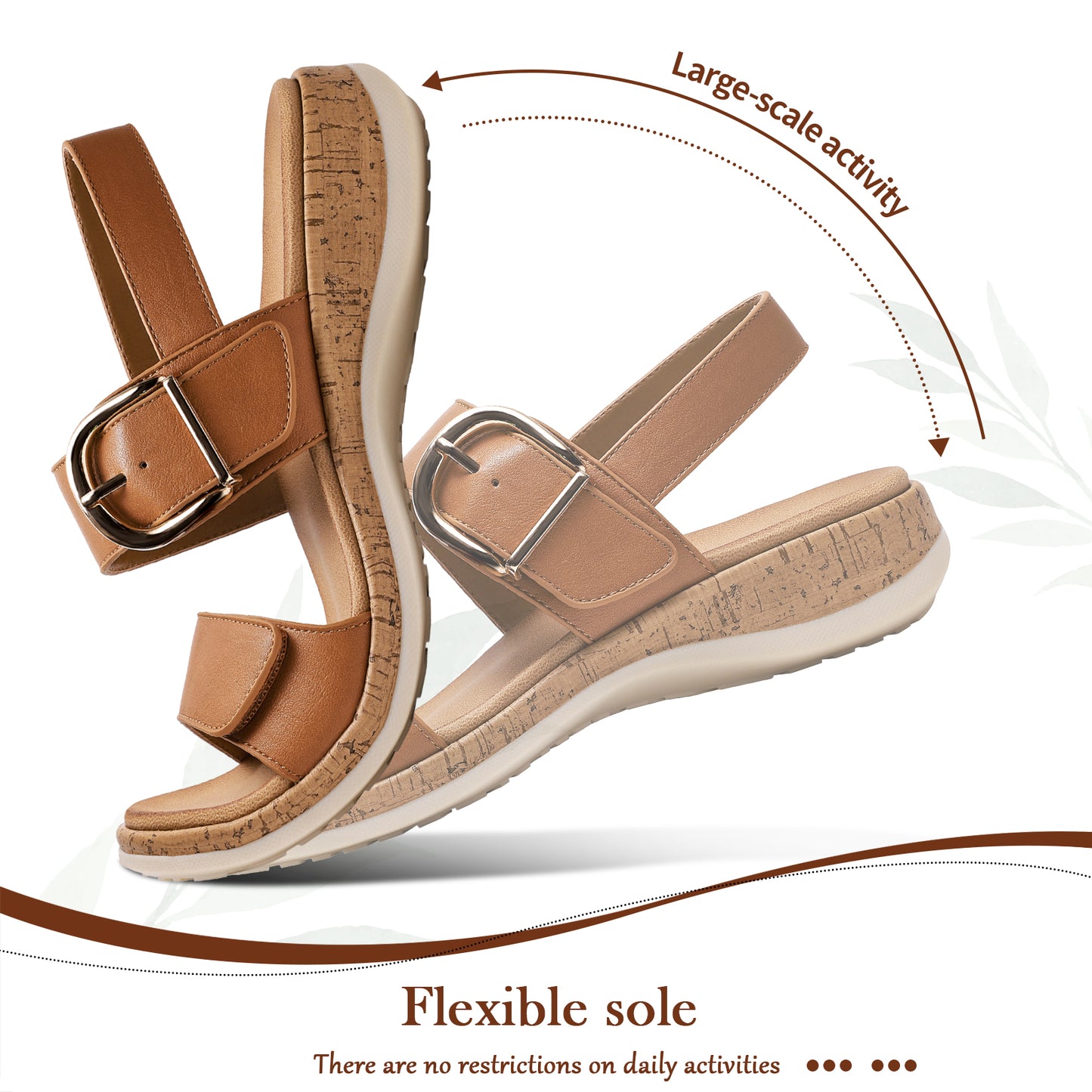 Littleplum Women Orthotic Arch Support Adjustable Flat Sandals