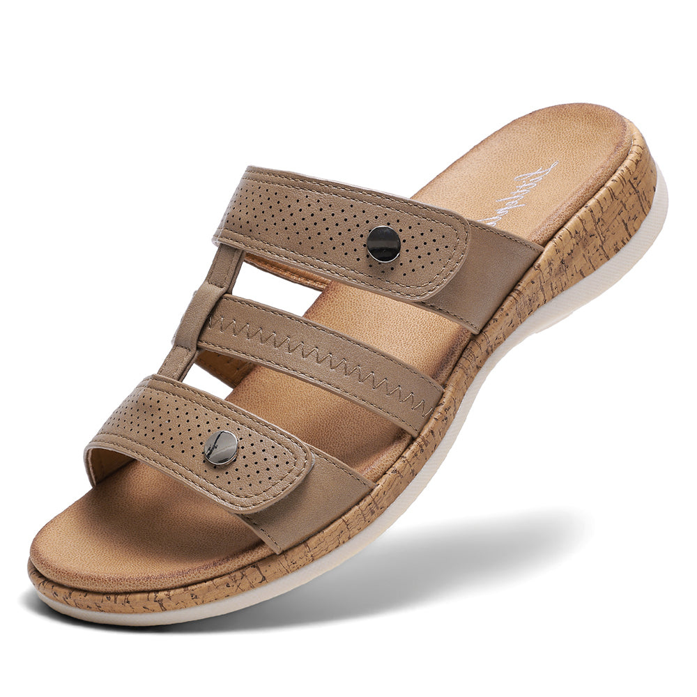 Littleplum Women Adjustable Arch Support Slip On Summer Slides Sandals