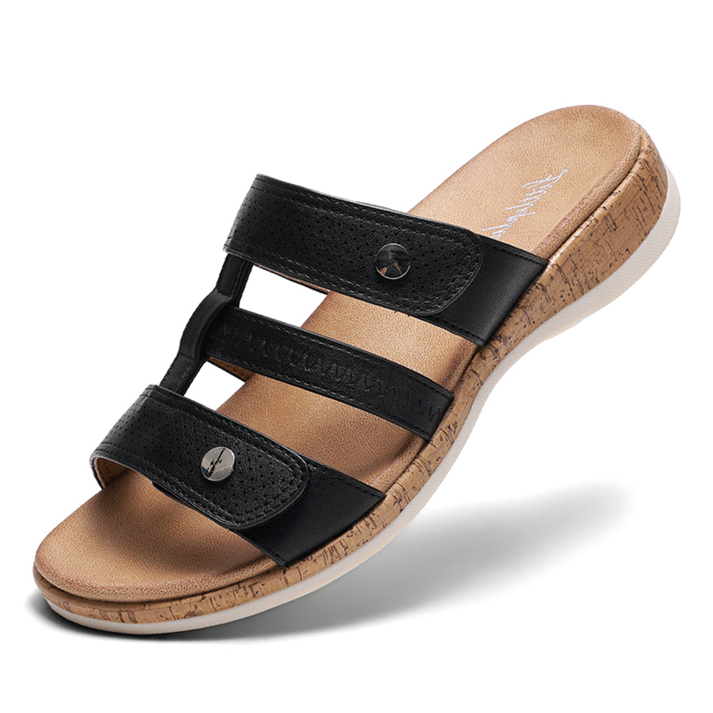 Littleplum Women Adjustable Arch Support Slip On Summer Slides Sandals