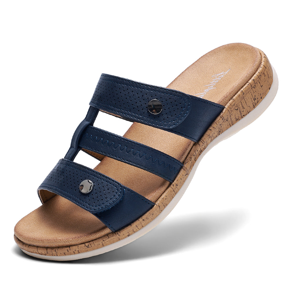 Littleplum Women Adjustable Arch Support Slip On Summer Slides Sandals