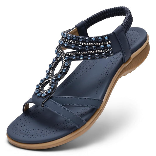 Littleplum Women Arch Support Summer Elastic Flip Flops Sandals