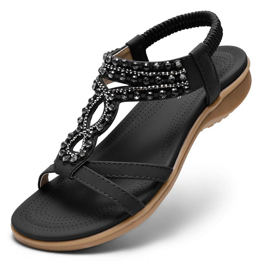 Littleplum Women Arch Support Summer Elastic Flip Flops Sandals