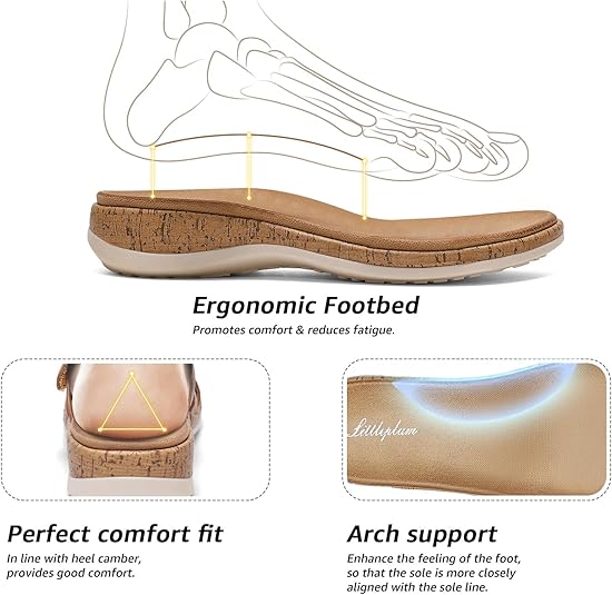 Littleplum Women Arch Support H-Band Adjustable Dressy Sandals
