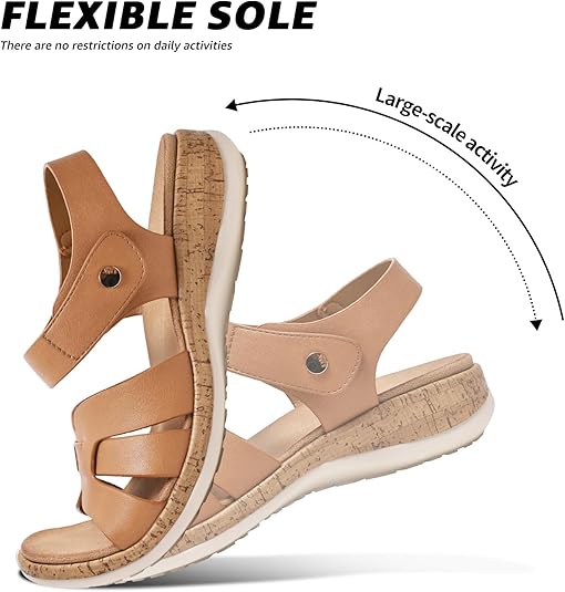 Littleplum Women Arch Support H-Band Adjustable Dressy Sandals