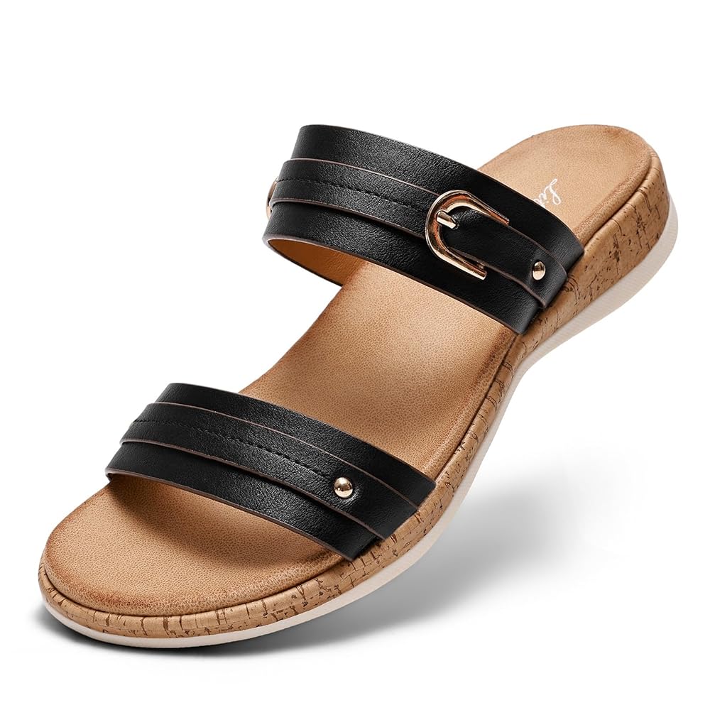 Littleplum Women Arch Support Open Toe Orthotic Slide Sandals