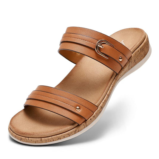 Littleplum Women Arch Support Open Toe Orthotic Slide Sandals