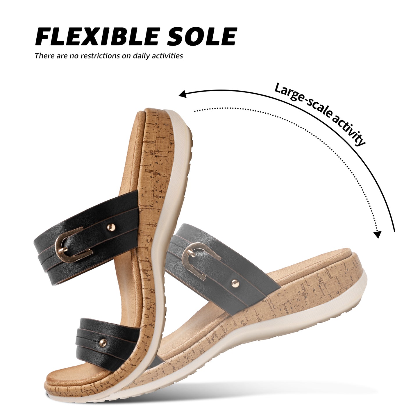 Littleplum Women Arch Support Open Toe Orthotic Slide Sandals