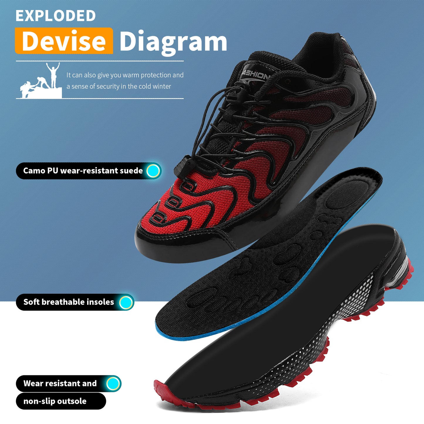 WETIKE Boy's Shoes Mesh Slip on Lightweight Running Sneakers